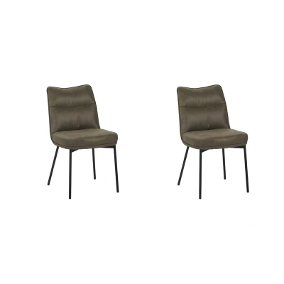 Afbeelding van LABEL51 Eetkamerstoel Lennon Moss Micro Suede set van 2
