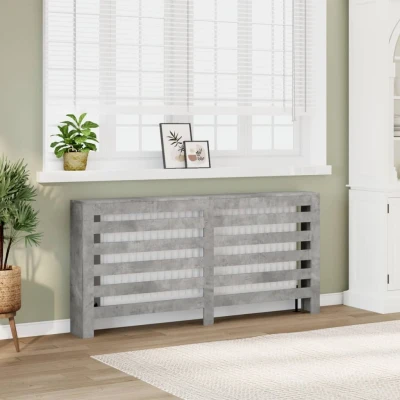 Afbeelding van Radiatorombouw 175x20x82 cm bewerkt hout betongrijs