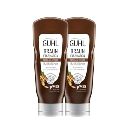 Afbeelding van Guhl Braun Fascination Conditioner, 2 x 200 ml, haartype: bruin, verrijkt met bruine kleurpigmenten, dermatologisch getest, Made in Germany