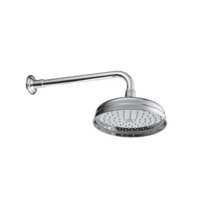 Afbeelding van PB nostalgische Hoofddouche 20cm met antikalk en douche arm RVS