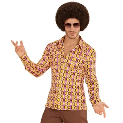 Afbeelding van WIDMANN Groovy jaren 70 disco blouse voor mannen XXL