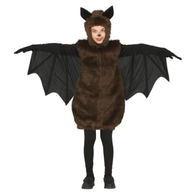 Afbeelding van Guirca Vleermuis Kostuum Angstaanjagende Rodriguez Kind Bruin, Zwart 10 12 jaar Halloween Verkleedkleding