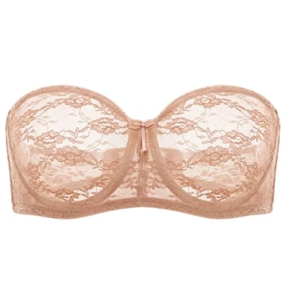 Afbeelding van Dobreva Strapless beha met kant, beugels en afneembare bandjes