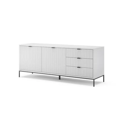 Afbeelding van Vicco TV meubel Eliza, Wit, 150.1 x 60 cm met 3 laden, 2 deuren