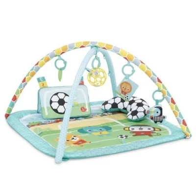 Image de Bright Starts Tapis D&#039;Eveil Football, Arche De Jeu Avec Jouets Oball Détachables, Musique Et Lumieres, Dimensions : 47 X 74