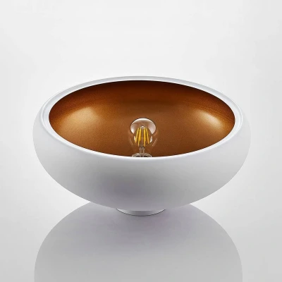 Afbeelding van Lindby plafondlamp 1licht metaal H: 17.4 cm E27 wit, goud