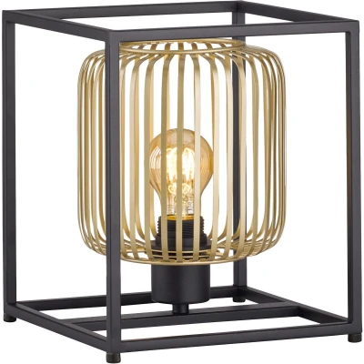 Afbeelding van Fischer &amp; Honsel Tafellamp Caydo 1x E27 max. 40,0 W (excl.) Zwarte zandgrond met Gouden Accenten