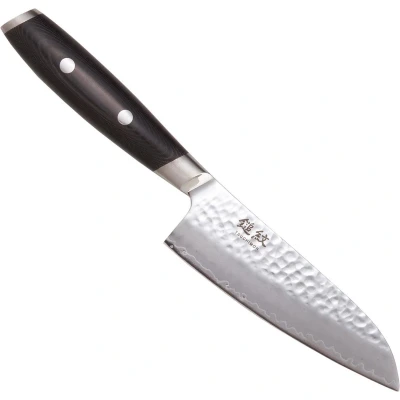 Afbeelding van Yaxell Tsuchimon Santoku Koksmes 12,5 cm VG10 Staal Gehamerd Lemmet Micarta Heft