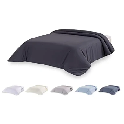 Afbeelding van Todocama Microvezel dekbedovertrek met extra zacht gevoel. Donkergrijs bed 80/90 150 x 220 cm.