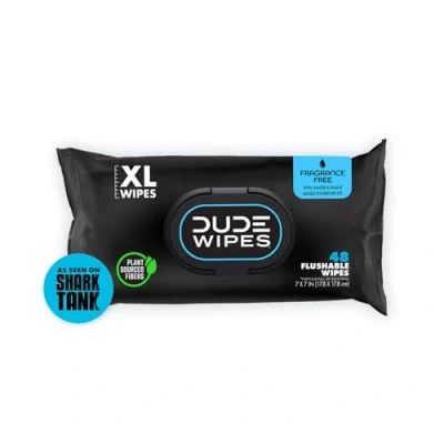 Afbeelding van Dude Wipes Flushable Wipes, Unscented &amp; Naturally Soothing, Dispenser Pack (48 ct) by
