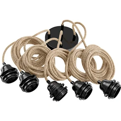 Afbeelding van Lampfitting voor plafond Natuur 5 fittings zwart