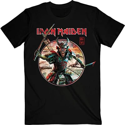 Afbeelding van Iron Maiden Senjutsu Eddie Warrior Circle Heren T shirt XL Zwart