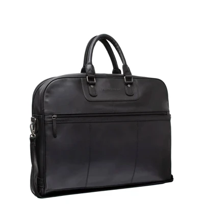 Afbeelding van Leren Weekendtas Zwart Josh