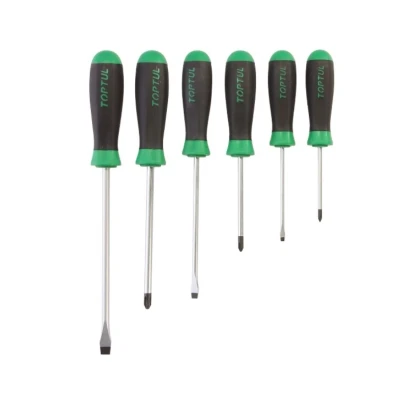 Afbeelding van TOPTUL GAAE0611 Schroevendraaierset 6 Kunststof Gesplitst, Kruisgleuf (PH) SL4x100, SL6.5x150, SL10x200, PH1x80, PH2x100, PH3x150