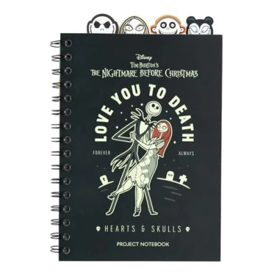 Afbeelding van Grupo Erik Disney notitieboek A5, The Nightmare Before Christmas, met tabbladen, 160 pagina&#039;s, notebook, Bullet Journal, spiraalboek