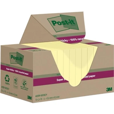 Afbeelding van Memoblok 3M Post it 622 RSS12CY 47.6mmX47.6mm geel