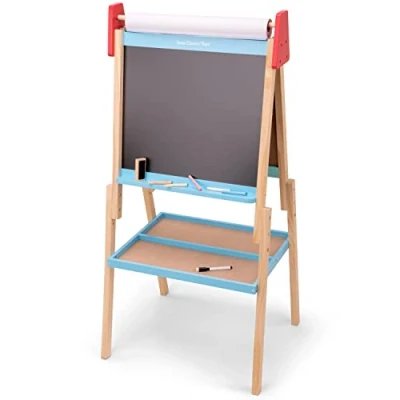 Afbeelding van New Classic Toys Schoolbord Magnetisch Whiteboard Krijtbord Inclusief Krijtjes, Stift, Wisser en Papierenrol