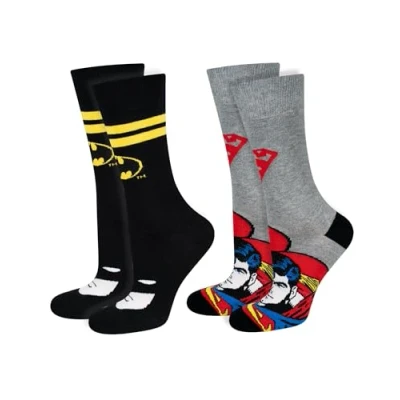 Afbeelding van DC Comics The Batman Superman herensokken, fantasie, originele sokken, 40 45, 1 3 paar, 2 paar
