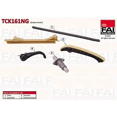 Afbeelding van FAI AutoParts TCK161NG Distributiekettingset Zonder pakking, tandwielen Simplex, Boutenketting MERCEDES BENZ: B Class