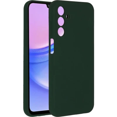 Afbeelding van Accezz Hoesje Geschikt voor Samsung Galaxy A15 (4G) / (5G) Siliconen Liquid Silicone Backcover donkergroen