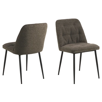 Afbeelding van Hjem Interiors Brooke Taupe Bouclé Eetkamerstoel