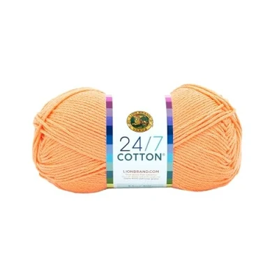 Afbeelding van Lion Brand Yarn Company 761 132 katoengaren, 24/7, Creamsicle, eenheidsmaat