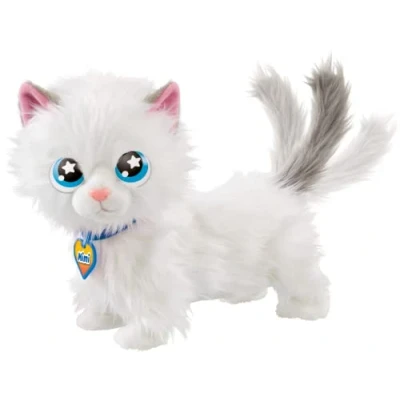 Afbeelding van Animagic Mimi interactief pluche dier kitten te schattig elektronisch speelgoed 23 cm vanaf 2 jaar wandelen, miauwt en kwispelt zijn staart je dat overal begeleidt batterijen