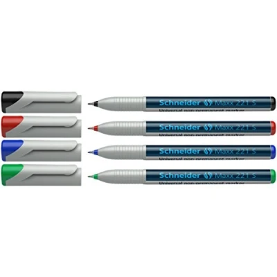 Afbeelding van Schneider universele non permanent marker Maxx 221 S 4 stuks assorti 112594