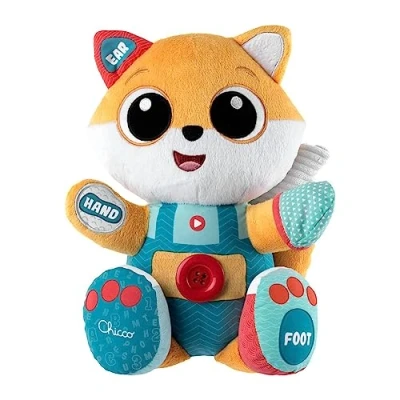 Afbeelding van Chicco ABC Foxy Knuffel Zachte Interactieve Vos Leren, Muziek &amp; Gezelligheid Montessori Methode 4 Interactiepunten 35 Liedjes 2 Talen Educatief Knuffeldier Van 6 tot 48 Maanden