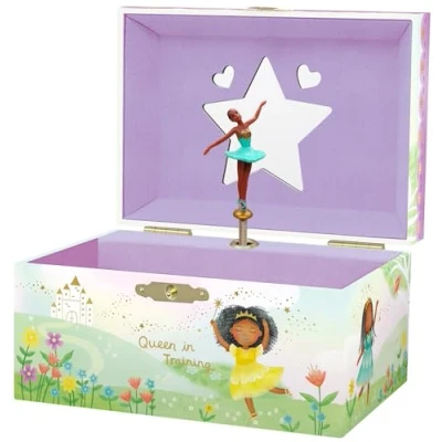Afbeelding van Sieradendoosje met muziek voor meisjes, ballerina muziekdoos kinderen spiegel, verjaardagscadeaus kleine 15,2 x 11,8 8,9 cm, 3 10 jaar