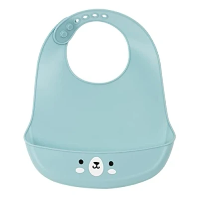 Afbeelding van Slabbetjesset Safta Bear Siliconen Licht Blauw (21 x 2 26 cm)