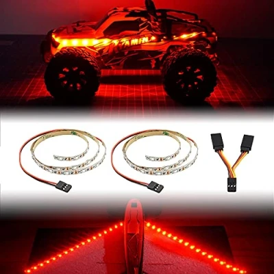 Afbeelding van elechawk Led lichtstrip voor vast vleugelvliegtuig RC vliegtuig vleugel AR drone model auto vrachtwagen (rood)