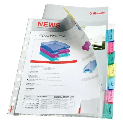 Image de Esselte premium index pochette intercalaire avec 8 onglets