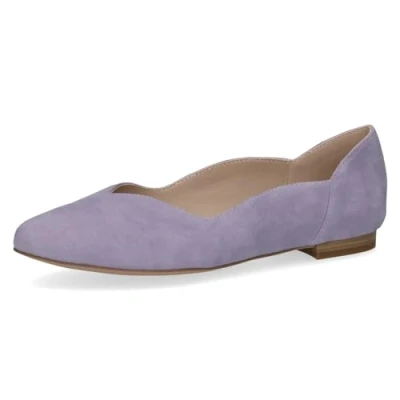 Afbeelding van Caprice Ballerina&#039;s, Dames, Maat: 36, Lavender suede Leer