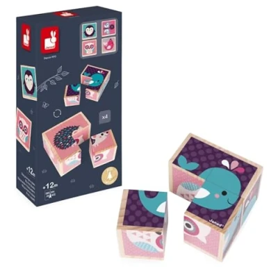 Afbeelding van Janod blokpuzzel babydieren 4st