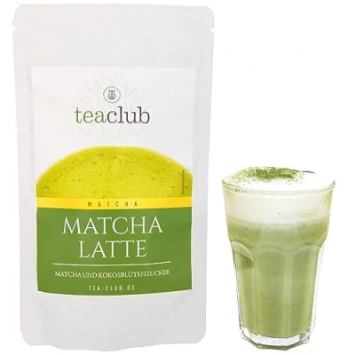 Image de Matcha LATTE MIX avec 20% de poudre Thé et du sucre fleur coco 200g, vegan sans gluten, vert en coco, TeaClub