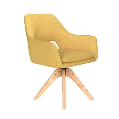 Afbeelding van Housecraft Living Mos Eetkamerstoel Draaibaar Hout Okergeel Geel