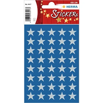 Afbeelding van HERMA 3417 sticker Papier Zilver Permanent 120 stuk(s)