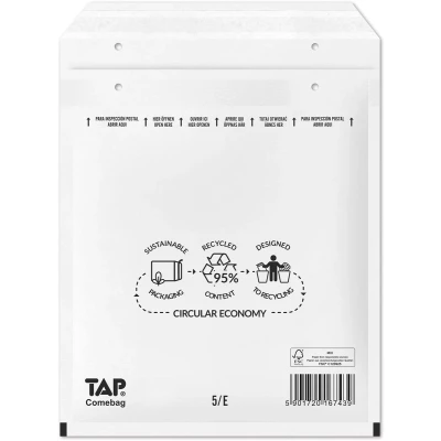 Afbeelding van Comebag Luchtkussenenveloppen, Ft 180 X 265 Mm, Met Stripsluiting, Wit, Doos Van 100 Stuks Enveloppen