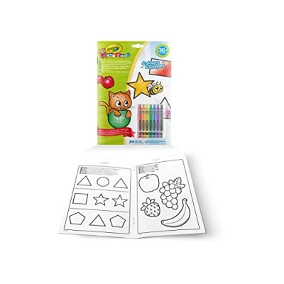 Afbeelding van Crayola Mini Kids Kleurboek Album met Kleuren &amp; Vormen 24 Kleurplaten en 7 Waskrijtjes
