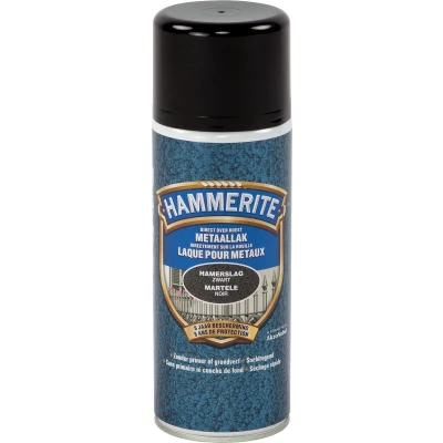 Afbeelding van Hammerite Metaallak Spray Hamerslag Zwart 0.4L