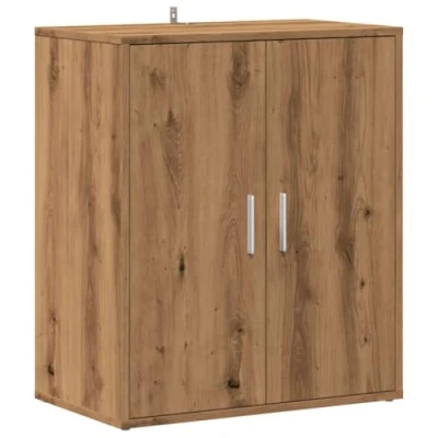 Afbeelding van Schoenenkast 60x35x70 cm bewerkt hout artisanaal eikenkleur
