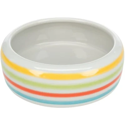 Afbeelding van Trixie voerbak konijn streep groen / blauw creme (16 CM 500 ML)