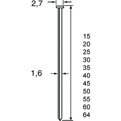 Afbeelding van Dutack 5138048 SKN16 Brad RVS 1,6 x 64mm (2500st)
