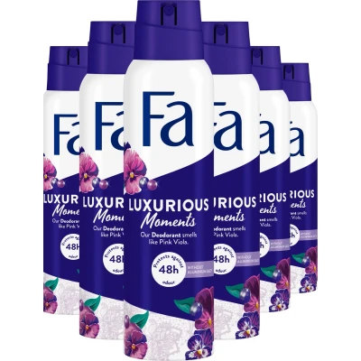Afbeelding van Fa Luxurious Moments Deodorant Spray Voordeelverpakking 6 x 150 ml