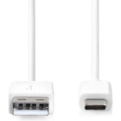 Afbeelding van USB A naar C kabel 1 meter 2.0 (Vertind koper, Wit)