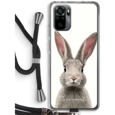 Afbeelding van Case Company® hoesje met Koord geschikt voor Xiaomi Redmi Note 10 Pro Daisy Telefoonhoesje Zwart Bescherming aan alle Kanten en Over de Schermrand