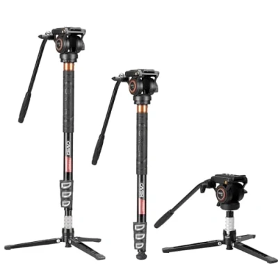 Afbeelding van Cayer FP34DV Monopod Professionele Aluminium met Vloeistofkop Maximaal 71 Inch Hoog