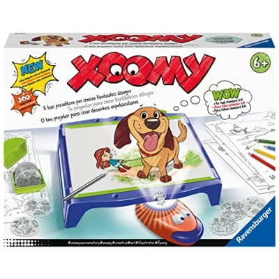 Afbeelding van Ravensburger Xoomi Maxi, tekentafel A4 formaat met lichtprojector, 300 geïllustreerde motieven in 72 films, creatief spel voor kinderen en meisjes, 6 jaar
