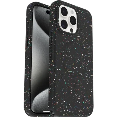 Image de OtterBox Core Series Coque de protection pour téléphone portable compatibilité avec MagSafe silicone REGRIND, caoutchouc synthétique nuit carnaval (noir) Apple iPhone 15 Pro Max